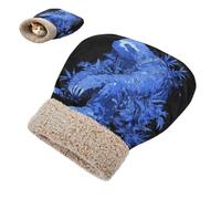 linqin Pet Tunnel Hideout Nest Winter Giant Sloth Blue Black Bed Bag for Cat for Indoor Pets Soft Self-Warming