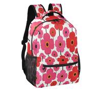 linqin Poppies Spring Summer Multi Pocket Casual Backpack S, Poppies Spring Summer, M, Backpack