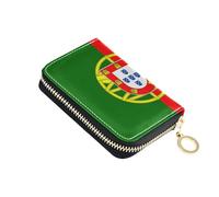 linqin Portugal National Flag Design Palm-Sized Card Case for Women's RFID Blocking Soft Leather Anti-Theft On-the-Go