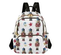 linqin Quilted Women Backpack, Casual Travel Daypack, Nutcrackers Soldiers Winter, S, Fashion Backpack | Quilted Fabric, Adjustable Strap, Two Capacities, City Walking, Nutcrackers Soldiers Winter