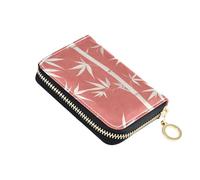 linqin Red Trees Slim Card Case for On-the-Go RFID Blocking PU Leather Anti-Theft Daily Use