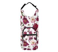 linqin Rustic Red Peonies Water Bottle Waist Pack Functional Water Bottle Carrier for Biking Water Bottle Accessories Fits 20/24/32/40 oz Bottles, Rustic Red Peonies, 1 size, Claasic