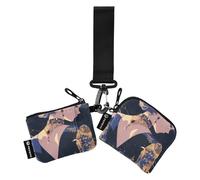linqin Sad Women Women's Coin Pouches Card Holder Small Portable Identity Card Protector with Zipper Pocket for Women Men 2 Pcs, Sad Women, One Size