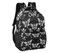 linqin Skull Butterfly Adjustable Strap Daypack S, Skull Butterfly, M, Backpack