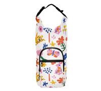 linqin Spring Flowers Butterflies Water Bottle Carry Bag Functional Insulated Bottle Carrier Water Bottle Holder Bag Fits 20/24/32/40 oz Bottles