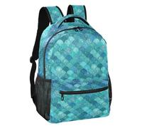 linqin Teal Green Mermaid Scale Lightweight School Backpack S, Teal Green Mermaid Scale, S, Backpack