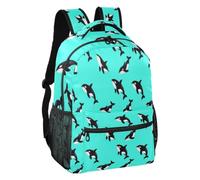 linqin Teal Orca Whale Adjustable Strap Casual Backpack S, Teal Orca Whale, S, Backpack