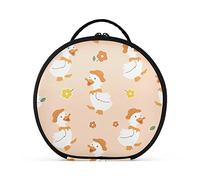linqin Travel Makeup Bag Organizer for Women Portable Makeup Box with Adjustable Dividers Little Cute Duck Train Case Makeup Box for Jewelry Toiletry Cosmetics Brushes, Little Cute Duck, One Size
