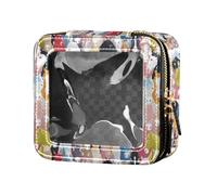 linqin Vibrant Horse Clear Travel Makeup Bag Waterproof Travel Toiletry Bag Leather Organizer Bags for Travel, Vibrant Horse, One Size