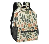 linqin Vintage Citrus Pomegranate Multi Pocket Travel Backpack S, Vintage Citrus Pomegranate, S, Backpack