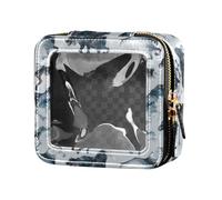 linqin Watercolor Horse Cute Makeup Case Bag Clear Waterproof Travel Toiletry Bag Small Cosmetic Bag for Purse for Traveling, Watercolor Horse, One Size