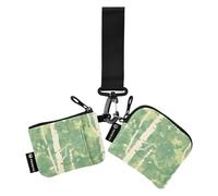 linqin White Birch Green Women's Coin Wallet Card Holder Compact Size Card Money Holder with Zipper Coin Pocket for Men Women 2 Packs, White Birch Green, One Size