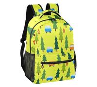 linqin Yellow forests Cars Lightweight Casual Backpack S, Yellow Forests Cars, S, Backpack