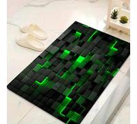 LinQton Geometric Door Mat Modern Geometric Hexagonal Doormat Black White Checkered Carpet Abstract Plaid Grid Stereoscopic Brick Wall Design Non-Slip Entry Mat (Color 6,40x60cm)