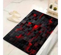 LinQton Geometric Door Mat Modern Geometric Hexagonal Doormat Black White Checkered Carpet Abstract Plaid Grid Stereoscopic Brick Wall Design Non-Slip Entry Mat (Color 2,60x90cm)