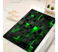 LinQton Geometric Door Mat Modern Geometric Hexagonal Doormat Black White Checkered Carpet Abstract Plaid Grid Stereoscopic Brick Wall Design Non-Slip Entry Mat (Color 7,150x240cm)