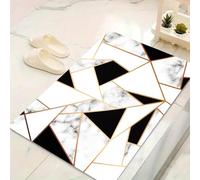 LinQton Geometric Door Mat Modern Geometric Hexagonal Doormat Black White Checkered Carpet Abstract Plaid Grid Stereoscopic Brick Wall Design Non-Slip Entry Mat (90x150cm,Color 9)