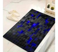 LinQton Geometric Door Mat Modern Geometric Hexagonal Doormat Black White Checkered Carpet Abstract Plaid Grid Stereoscopic Brick Wall Design Non-Slip Entry Mat (Color 1,40x60cm)