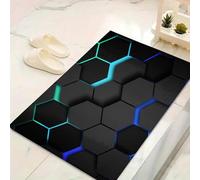 LinQton Geometric Door Mat Modern Geometric Hexagonal Doormat Black White Checkered Carpet Abstract Plaid Grid Stereoscopic Brick Wall Design Non-Slip Entry Mat (150x210cm,Color 11)