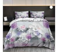 LinQton Modern Luxury Flower Bedding Set,Floral Duvet Cover Set 3-Piece,Ultra Soft Microfiber Comfortable Duvet Cover Dreaming Gerden Style Bedding for Bedroom Guest Room Decor (Style 1,Super King)