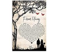 LINQWkk Retro Metal Tin Sign,Rod Stewart Forever Young Lyrics Poster, Out Of Order Music Album Wall Art, Vintage Rod Stewart Music Poster Home Decor