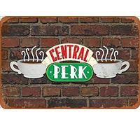 LINQWkk Vintage Central Perk Retro Tin Sign Poster Plaque Wall Decor for Bar Cafe Garden Wall Decor 8x12inch