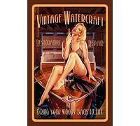 LINQWkk Vintage Metal Sign - Pin Up Girl Watercraft Decorative Sign - 8x12 Inches (20.32 x 30.48 cm) - Wall Mount - Earth Tones