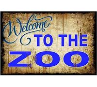 LINQWkk Welcome to the zoo Door Knockers Please Note Retro Metal Tin Signs Vintage Plate Art Wall Decor