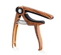 Linrax C4 Guitar Capo, 4 in 1 Capo Pick Holder Bridge Pin Puller String Cutter, Universal Clamp Capo for Acoustic Guitar Electric Guitar Bass Ukulele Banjo Mandolin, Guitar Accessories, Wood Grain