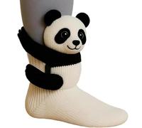 LinRim Animal Socks for Kids & Adults - Handmade Playing Animals (Small Panda, Cat) - For Birthdays & Animal Enthusiasts, panda, One size