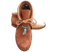 LinRim Medieval Shoes for Women Viking Retro PU Leather Short Ankle Boots Fringe Retro Style Short Boots Flat Shoes Halloween Cosplay Costume, brown, 4 UK
