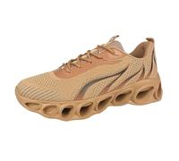 LinRim Running Shoes Men Women Sports Shoes Flame Pattern Trainers Walking Shoes Leisure Shoes Non-Slip Soft Comfortable Wear-resistant Tennis Shoes, khaki, 9.5 UK