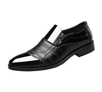 LinRim Suit Shoes Oxford Shoes Men's Classic Business Derby Shoes Wedding Shoes Black Blue Red White Brown Yellow Gold Grey Wine 39-48, Black (black C), 7 UK