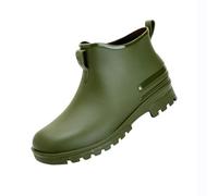 LinRim Unisex Wellington Boots, Rain Boots, Waterproof, Rubber Half Boots, Garden Shoes, Rain Boots, Mud Boots, Half Height, Waterproof, Breathable, Ankle Boots, Sizes 35-44, Green, 6 UK