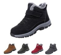 LinRim Winter Shoes Men Women Snow Boots Cotton Shoes Winter Boots Ankle Boots Warm Lined Snow Boots Ergonomic Winter Boots Pain Relieving Warming Unisex, Grey A, 5 UK