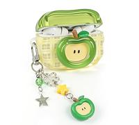 Linsaner Cute Fruits Clear Case Compatible with AirPods Pro 3rd Generation, Shockproof Hard Transparent Cover with Wrist Strap Bracelet, Slim Protective Case for AirPods Pro 3,Green Clear