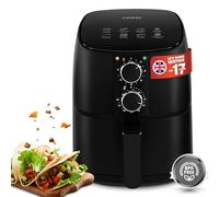 Linsar - Black Airfryer - 4L - 80-200°C Temperature Control - 60 Min. Timer, Cooking Recipies, Keep Warm, Oil Free - Small Air Fryer for 2-1400 Watt