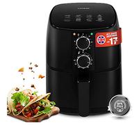 Linsar - Black Airfryer - 4L - 80-200°C Temperature Control - 60 Min. Timer, Cooking Recipies, Keep Warm, Oil Free - Small Air Fryer for 2-1400 Watt