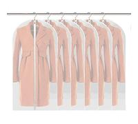 Linseray Garment Cover Bags, 6 Pieces, 100 x 60 CM, Transparent PEVA, Zipper, for Long Dress, Dance Costumes, Business Suits, Dresses, Coats