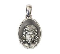 LINSION 925 Sterling Silver Suffering Jesus Christ Pendant Charms Belief Jewelry TA448