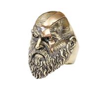 LINSION Brass God Of War Copper Eyes and Coating Kratos Ring BR429 UK Size P½~Z5 (UK U½ (63.4mm))