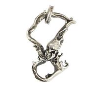 LINSION Cupronickel Kissing Skull Love Forever Pendant Punk Jewellery CP269