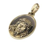 LINSION Details Brass Suffering Jesus Christ Pendant Charms Belief Jewellery BR448