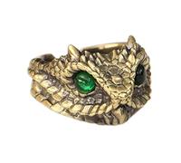 LINSION Green CZ Eyes Brass Adder Viper Snake Ring Punk Jewellery BR267 UK Size N½~Z4 (UK X½ (67.2mm))