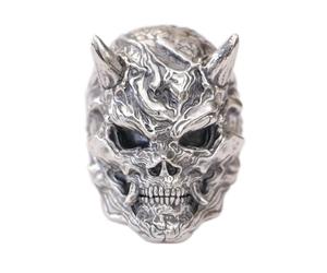 LINSION Handmade 925 Silver Black Myth Wukong Red Boy Gothic Adjustable Ring TA515A Open UK Size P½~Z5 (UK S½ (60.8mm))