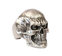 LINSION Huge Cupronickel Red Skull Punk Ring CP344 Rock Jewellery Open UK Size P½~Z5 (UK R½ (59.5mm))