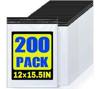 LINSIRON 200 Pcs Poly Mailers Shipping Bags 12x15.5 Inch Packaging Clothes Polymailers Envelopes Mailing Package Self Seal Shipping Envelopes Waterproof Poly Bags Small Business Supplies Package White