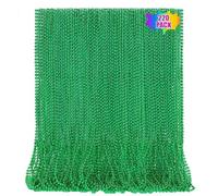 LINSIRON 220 PCS Green Bead Necklace, 33 Inch Mardi Gras Christmas Beads, Bulk Metallic Party Beads for Mardi Gras Parade, St Patricks Day, Wedding, Birthday, Pirate Party, Carnival Party Favors