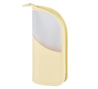 Linsiter Makeup Brush Organizer Bag, High Capacity Portable Stand-Up Makeup Brush Holder (Yellow)