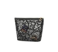 Linsiter Mesh Makeup Bag Flocking Heart Printed, Portable Travel Mesh Cosmetic Bags Toiletry Bags Makeup Purse Bags Five-pointed star zipper pull Storage Pouches, for Home Travel Accessories